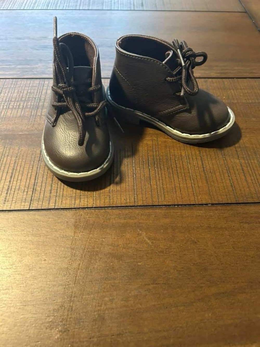 Kids Brown Lace-Up Boots